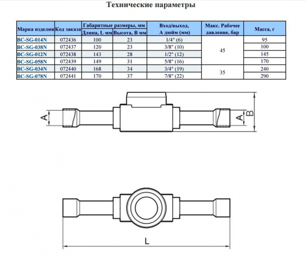 Стекло смотровое BC-SG-038N ЮКОН СНЭП